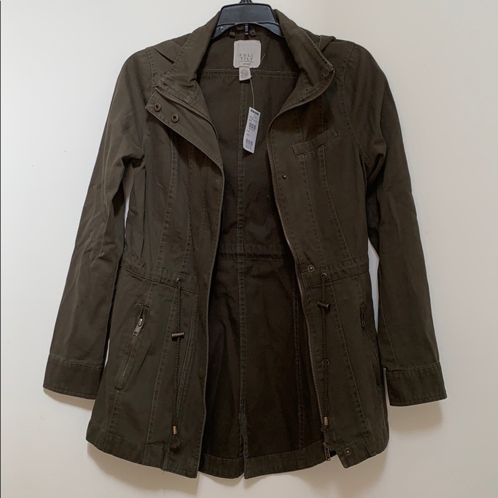 Hooded olive green anorak